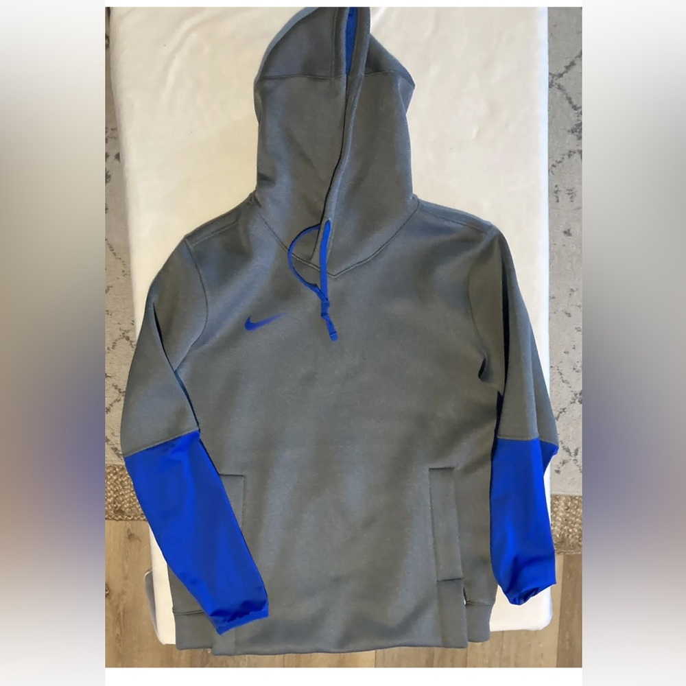 Nike Sportswear Pullover Hoodie Sweatshirt Gray & Blue CI4406-022 Medium